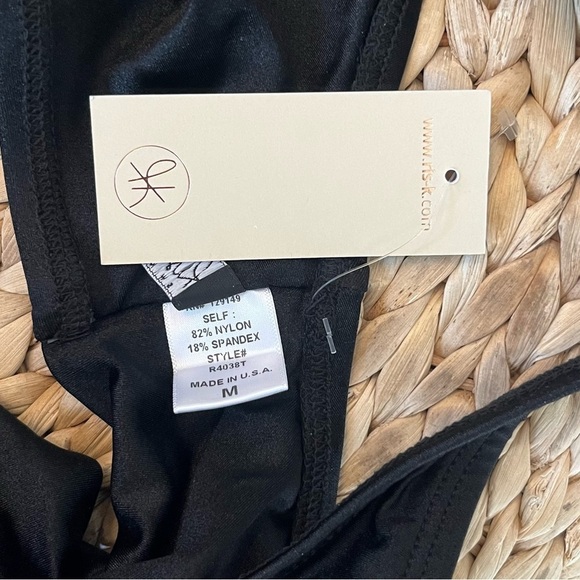 Jet Black Frolic Wrap Around Tie Bikini Swim Top Size Medium - Picture 8 of 9